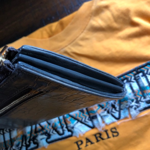 Lanvin Gray and Gold Shimmer Embossed Wallet - Picture 6 of 6